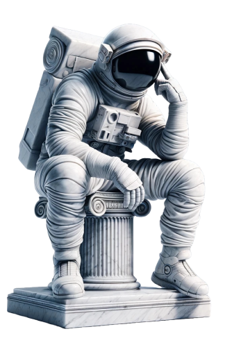Astronaut thinker statue